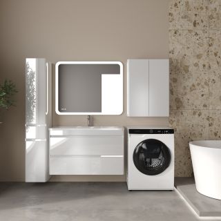Тумба под раковину Style Line Атлантика Люкс Плюс СС-00002587 100 см белый глянец