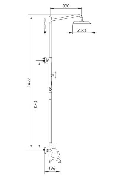 Душевая стойка Rose R0236Q бронза