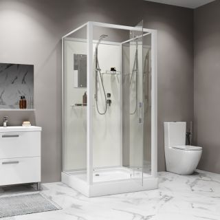 Душевая кабина Niagara Standart ST90/15Q/BK 90x90 см профиль белый стекло прозрачное