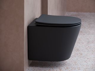 Подвесной унитаз Ceramica Nova Balearica CN6000MB безободковый чёрный матовый Подвесной унитаз Ceramica Nova Balearica CN6000MB безободковый чёрный матовый