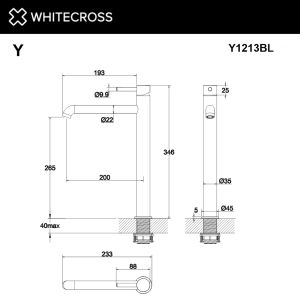 Смеситель для раковины WHITECROSS Y Y1213GL золото
