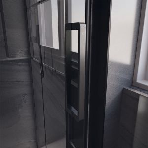 Душевая дверь Veconi Premium Trento PTD-40B, 1500х2000, черный матовый, стекло прозрачное