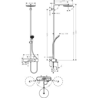 Душевая стойка Hansgrohe Pulsify 24230000 цвет хром