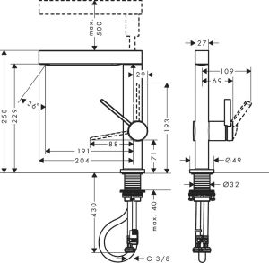 Смеситель для раковины Hansgrohe Finoris 76063700