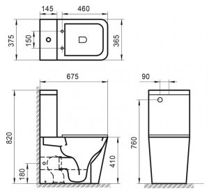 Чаша напольного унитаза BelBagno Ardente-R BB02093CPR