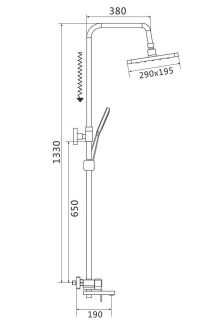 Душевая стойка Shevanik S9636 хром Душевая стойка Shevanik S9636 хром