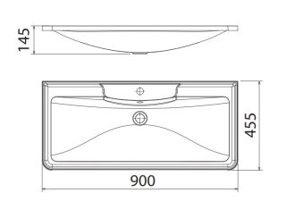 Раковина BelBagno 90см Albano BB900/455-LV-MR-ALR Раковина BelBagno 90см Albano BB900/455-LV-MR-ALR
