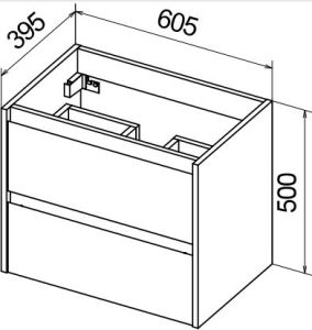 Тумба под раковину BelBagno подвесная 60x50см Bianco Opaco KRAFT 39-600/390-2C-SO-BO