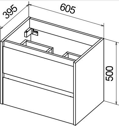 Тумба под раковину BelBagno подвесная 60x50см Bianco Opaco KRAFT 39-600/390-2C-SO-BO