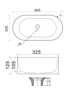 Накладная раковина Wonzon & Woghand Ontario WW-RN41363-GW 65 см белый