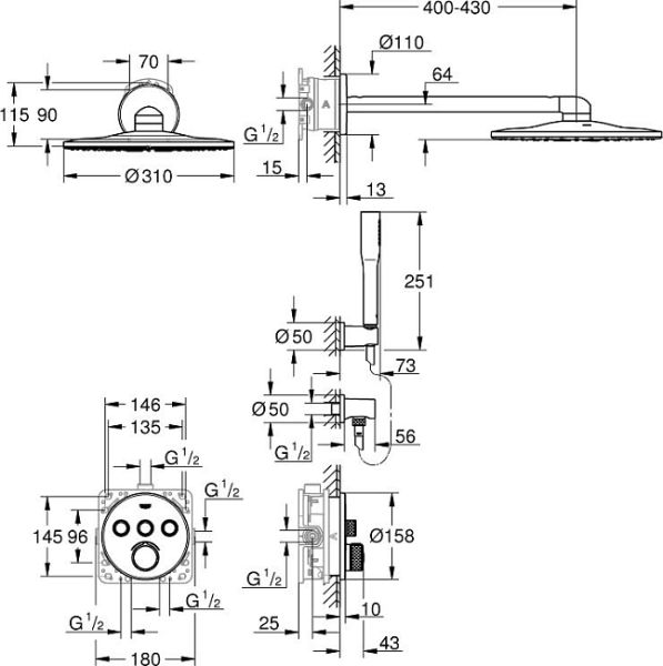Душевая система Grohe SmartControl Mixer 34709000 хром