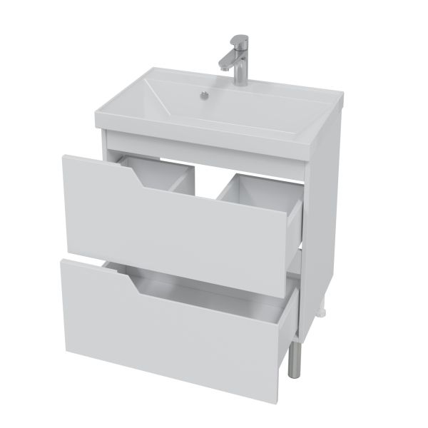 Напольная тумба под раковину Санта Антарес 700517 70 см белый глянец