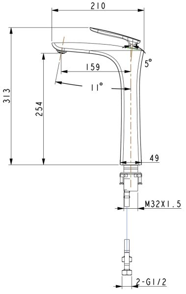Смеситель для раковины Timo Helmi 4011/03F чёрный