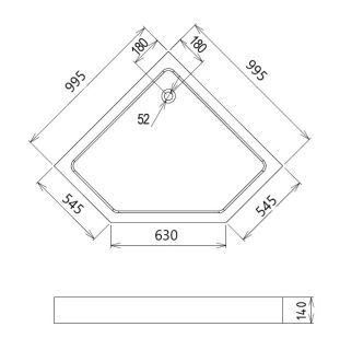 Душевой поддон Gemy ST11T 100x100 Душевой поддон Gemy ST11T 100x100