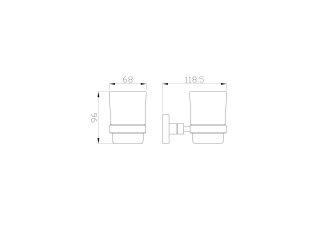 Стакан для зубных щеток с держателем Wonzon & Woghand Polo WW-8921-BN брашированный никель