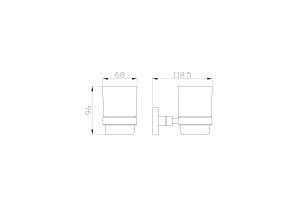 Стакан для зубных щеток с держателем Wonzon & Woghand Polo WW-8921-DG тёмное золото