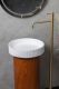 Накладная раковина с пьедесталом золото Armadi Art Sole Corian 801-R-MW+801-Base-Rwood белый матовый/красное дерево