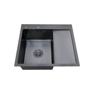 Мойка для кухни с правым крылом и дозатор РМС MRK-5851BL-L тёмный графит
