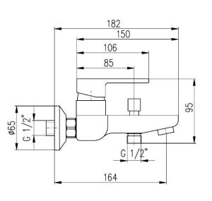 Смеситель для ванны Rav Slezak Vltava VT454.5CMAT черный