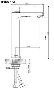 Смеситель для раковины BOOU B8095-1BJ хром