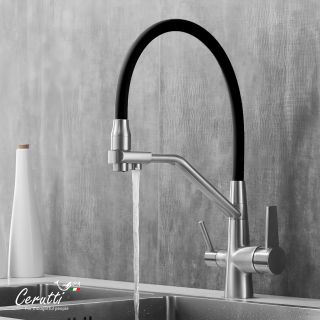 Cмеситель для кухни Ceruttispa ЭЛЬЗЕ BN (ELSE BN) CT12123 никель матовый