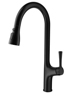 Смеситель для кухни Wonzon & Woghand WW-AE54123-MB с выдвижным изливом чёрный матовый Смеситель для кухни Wonzon & Woghand WW-AE54123-MB с выдвижным изливом чёрный матовый