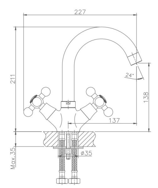 Смеситель для раковины Haiba HB1219 хром