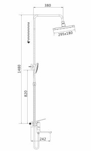 Душевая стойка Shevanik S8036F белый/хром