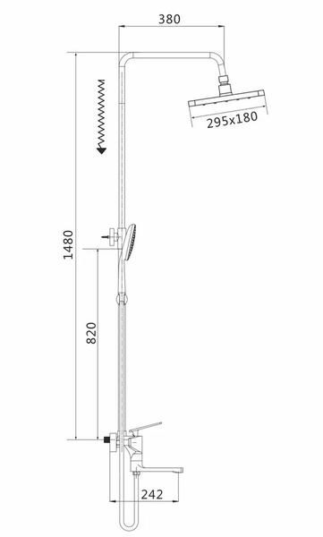 Душевая стойка Shevanik S8036F белый/хром