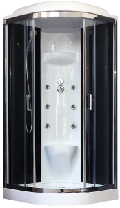 Душевая кабина Royal Bath HK стекло чёрное/прозрачное 100x100см RB100HK7-BT-CH