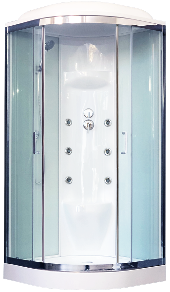 Душевая кабина Royal Bath HK стекло белое/прозрачное 100x100см RB100HK7-WT-CH
