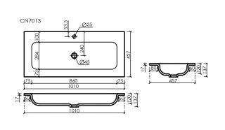 Раковина Ceramicanova Грация (Grace) CN7013MDH 101 см тёмный антрацит матовый