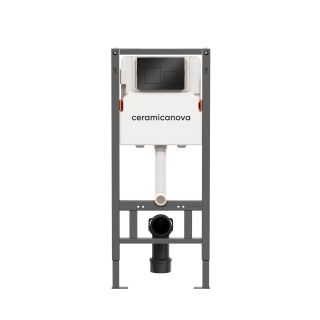 Система инсталляции для унитазов Ceramicanova Баланс (Balance) CN121002MB с кнопкой смыва Квадрат (Square) чёрный матовый