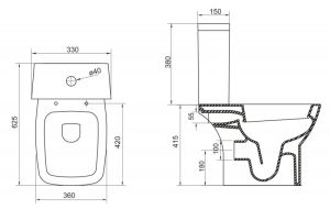 Чаша унитаза напольного BelBagno Lago BB128CP