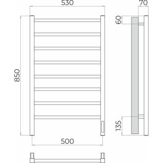 Полотенцесушитель электрический Terminus Ватикан 4670078566225 П8 50х85 см брашированное золото