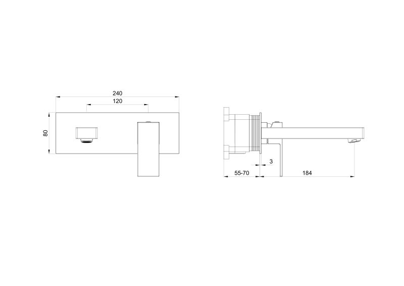 Встраиваемый смеситель для раковины Wonzon & Woghand Cube WW-88869016-BG брашированное золото