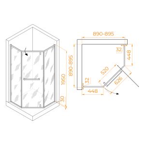 Душевой уголок RGW HO-084B 350608499-14 90x90см чёрный