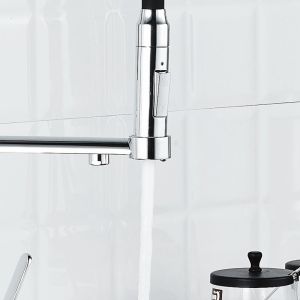 Смеситель для кухни Haiba HB76854 чёрный/хром