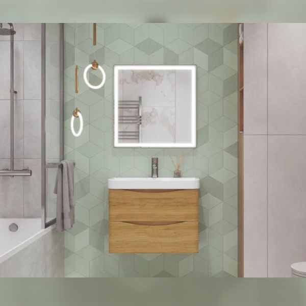 Тумба под раковину подвесная Velvex Clay tp.CLA.9595.70.2Y дуб верона, 70 см