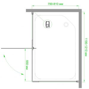 Душевой уголок Royal Bath HPV RB8120HPV-T-BL 120x80см чёрный
