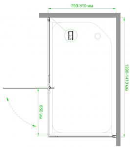 Душевой уголок Royal Bath HPV RB8140HPV-T-BL 140x80см чёрный