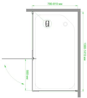 Душевой уголок Royal Bath HPV RB8140HPV-T-BL 140x80см чёрный