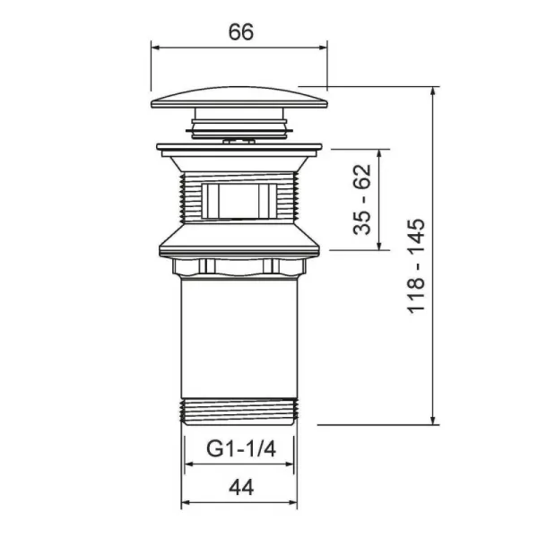 Донный клапан для раковины Timo 8011/19 клик-клак розовое золото