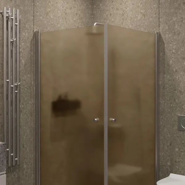 Душевой уголок на монопетле by Deonria U-80-79-6-BR/M-HM 80x79см хром матовый/бронза матовая
