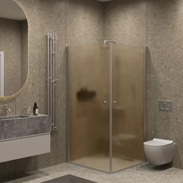 Душевой уголок на монопетле by Deonria U-80-79-6-BR/M-HM 80x79см хром матовый/бронза матовая
