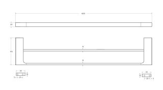 Полотенцедержатель двойной Cezares Движение (Slider) SLIDER-THD-60-IN сатин