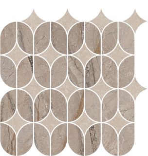 Плитка Kerama Marazzi KMD2MSM014BR Декор Ифран мозаичный бежевый светлый глянцевый обрезной 30x31,2x0,9