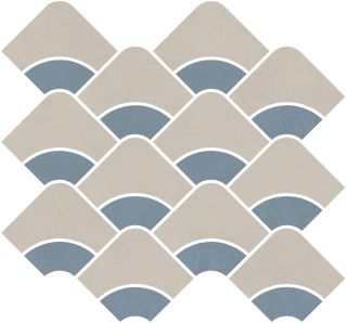 Плитка Kerama Marazzi KMD2HID006BR Декор Таделакт наборный серый светлый, зелёный светлый матовый обрезной 30x28x0,9