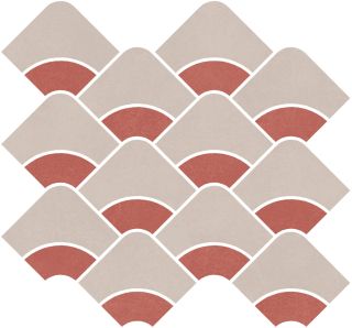 Плитка Kerama Marazzi KMD2HID012BR Декор Таделакт наборный красный, бирюзовый матовый обрезной 30x28x0,9