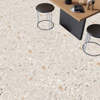 Керамогранит Realistik Тераццо кремовый матовый карвинг 60126, 60x120 (1,44)